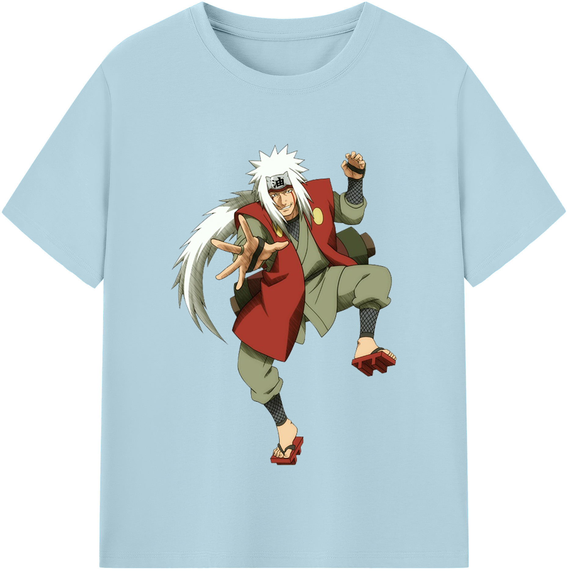 （画像用） NARUTO -ナルト- 自来也（じらいや） Jiraiya 綿100％半袖Tシャツ（フロントプリント）
